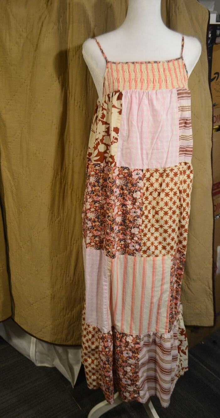 Universal Thread Women’s S Patchwork Maxi Dress 100% Cotton Boho Cottagecore